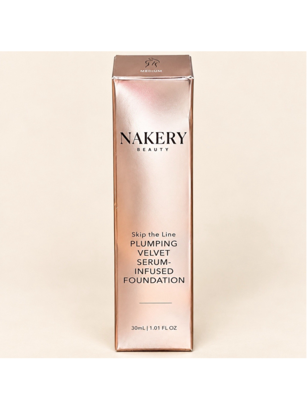 Nakery Beauty Skip the Line Plumping Velvet Serum Foundation MEDIUM 1.01 oz NEW